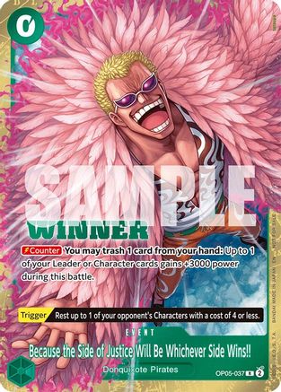 (OP05-037) Because the Side of Justice Will Be Whichever Side Wins!! (Winner Pack 2025 Vol. 4) - One Piece Promotion Cards Foil