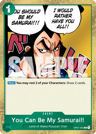 (OP01-055) You Can Be My Samurai!! (Pirate Foil) - Premium Booster -The Best- Vol. 2 Foil