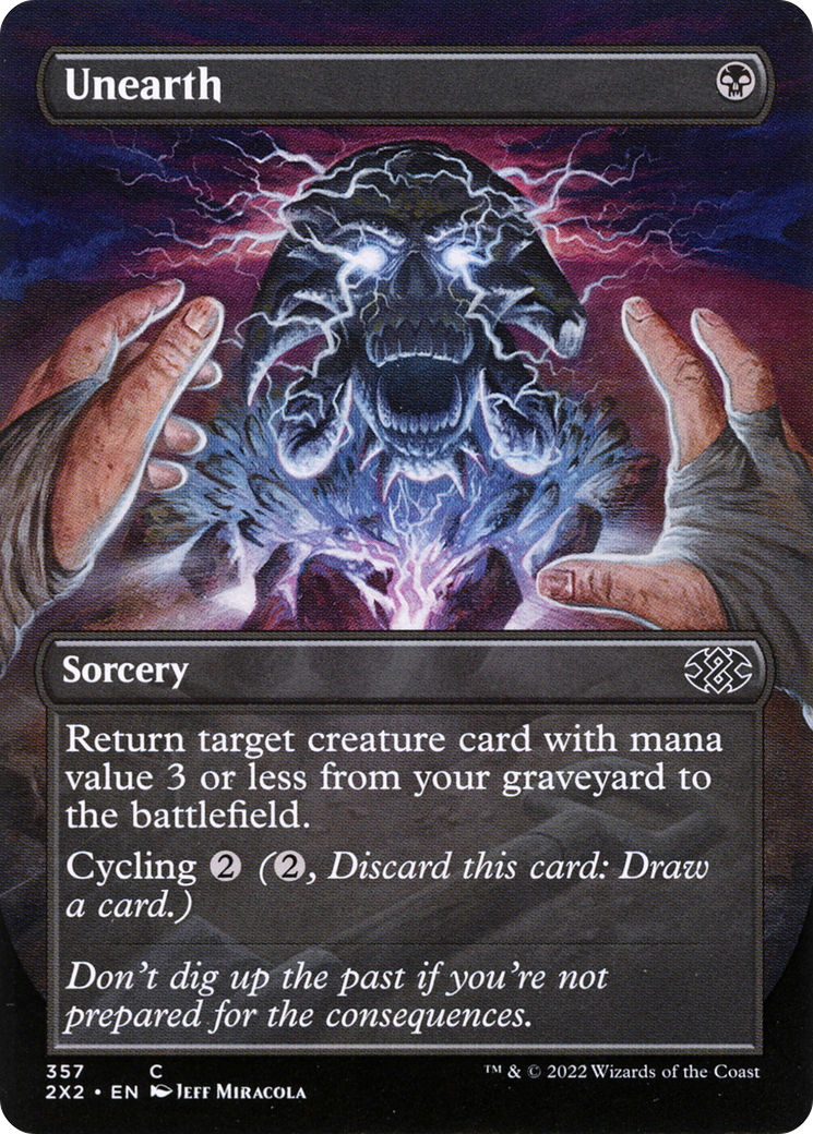 Unearth (Borderless)(2X2-357) - Double Masters 2022 Foil