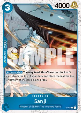 (P-068) Sanji - P-068 (Pirate Foil) - Premium Booster -The Best- Vol. 2 Foil