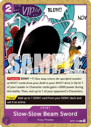 (OP07-076) Slow-Slow Beam Sword (Reprint) - Premium Booster -The Best- Vol. 2 - Normal