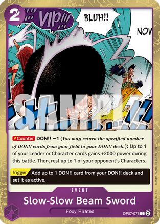 (OP07-076) Slow-Slow Beam Sword (Pirate Foil) - Premium Booster -The Best- Vol. 2 Foil