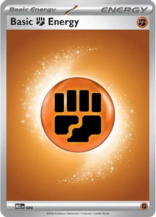 Basic Fighting Energy (6) - MEE Mega Evolution Energies Reverse Holofoil - Common