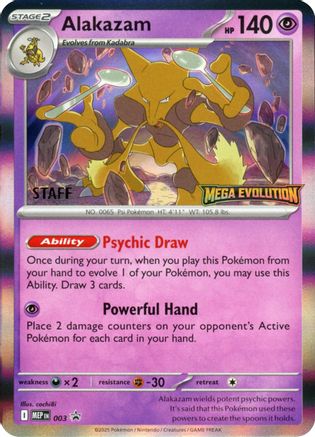 Alakazam (Staff) (3) - ME Mega Evolution Promo Holofoil - Promo