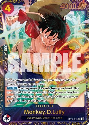 (OP12-015) Monkey.D.Luffy (Treasure Cup 2025) - One Piece Promotion Cards Foil