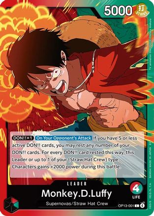 (OP13-001) Monkey.D.Luffy (001) - Carrying On His Will Normal