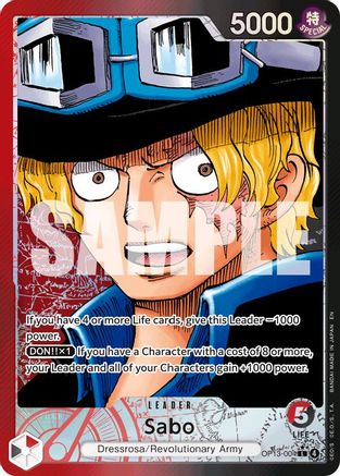 (OP13-004) Sabo (004) (Alternate Art) - Carrying On His Will Foil