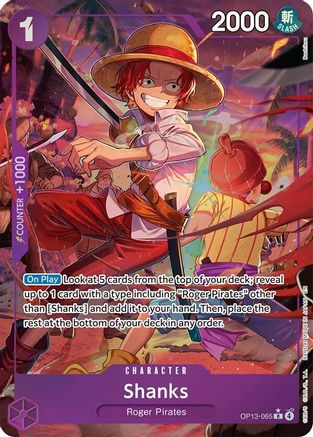 (OP13-065) Shanks (065) (Alternate Art) - Carrying On His Will Foil