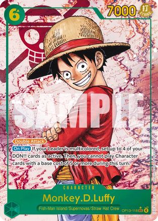 (OP13-118) Monkey.D.Luffy (118) (Parallel) - Carrying On His Will Foil