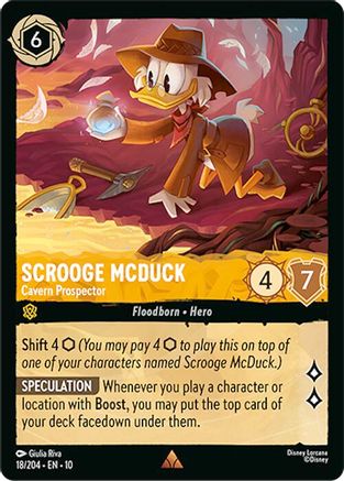 (018/204) Scrooge McDuck - Cavern Prospector - Whispers in the Well Cold Foil