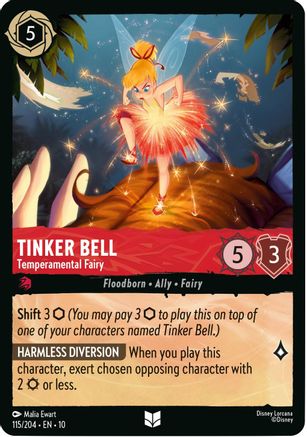(115/204) Tinker Bell - Temperamental Fairy - Whispers in the Well Cold Foil
