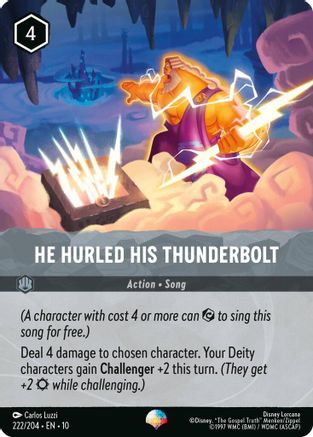 (222/204) He Hurled His Thunderbolt (Epic) - Whispers in the Well Holofoil