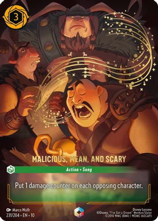 (231/204) Malicious, Mean, and Scary (Enchanted) - Whispers in the Well Holofoil