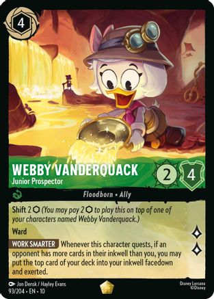 (093/204) Webby Vanderquack - Junior Prospector - Whispers in the Well Normal