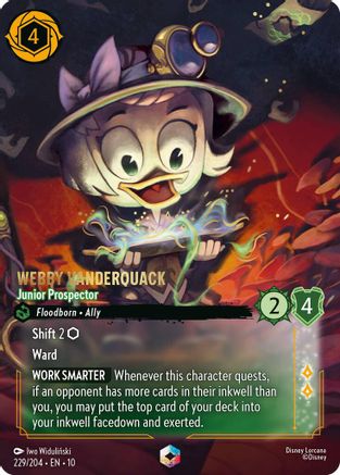 (229/204) Webby Vanderquack - Junior Prospector (Enchanted) - Whispers in the Well Holofoil