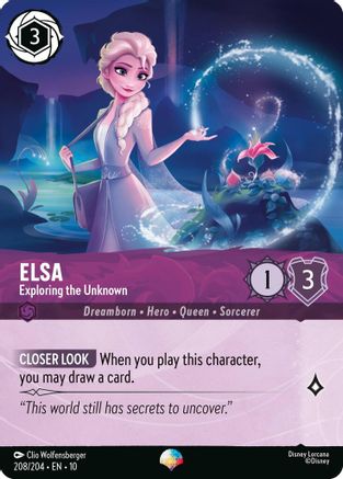 (208/204) Elsa - Exploring the Unknown (Epic) - Whispers in the Well Holofoil