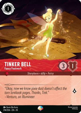 (214/204) Tinker Bell - Fancy Footwork (Epic) - Whispers in the Well Holofoil