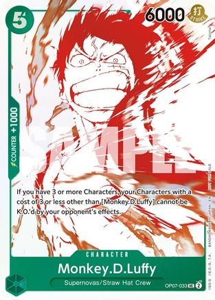 (OP07-033) Monkey.D.Luffy - OP07-033 (3rd Anniversary Treasure Campaign Pack) - One Piece Promotion Cards Foil