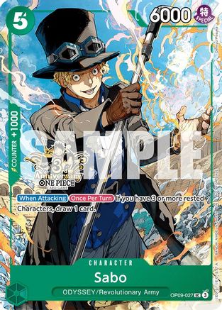 (OP09-027) Sabo - OP09-027 (3rd Anniversary Tournament 3 Brothers Pack - Carrying On His Will: 3rd Anniversary Tournament Cards Normal