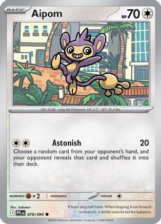 Aipom (78/094) - ME02 Phantasmal Flames Reverse Holofoil - Common