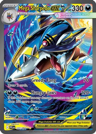 Mega Sharpedo ex (127/094) - ME02 Phantasmal Flames Holofoil - Special Illustration Rare