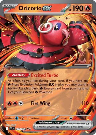 Oricorio ex (18/094) - ME02 Phantasmal Flames Holofoil - Double Rare