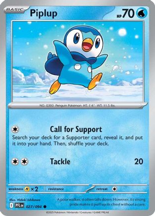 Piplup (27/094) - ME02 Phantasmal Flames Reverse Holofoil - Common