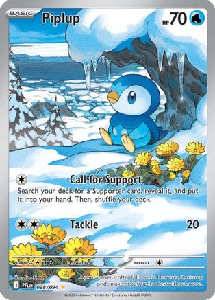 Piplup (98/094) - ME02 Phantasmal Flames Holofoil - Illustration Rare