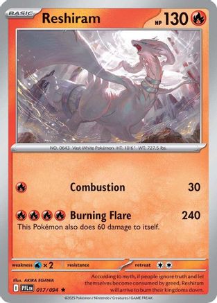 Reshiram (17/094) - ME02 Phantasmal Flames Holofoil - Rare