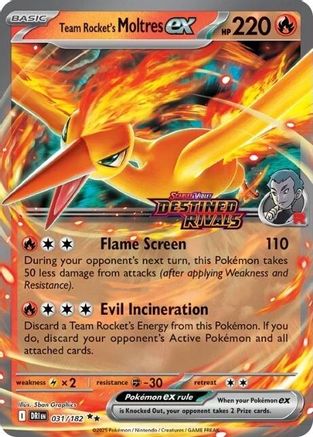 Team Rocket's Moltres ex (Destined Rivals Stamp) (31/182) - Miscellaneous Cards & Products Holofoil - Double Rare