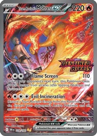 Team Rocket's Moltres ex (Destined Rivals Stamp) (229/182) - Miscellaneous Cards & Products Holofoil - Double Rare