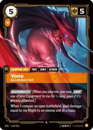 (116/221) Yone - Blademaster - Spiritforged Foil