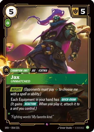 (054/221) Jax - Unmatched - Spiritforged Foil