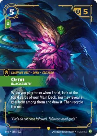 (058a/221) Ornn - Blacksmith (Alternate Art) - Spiritforged Foil