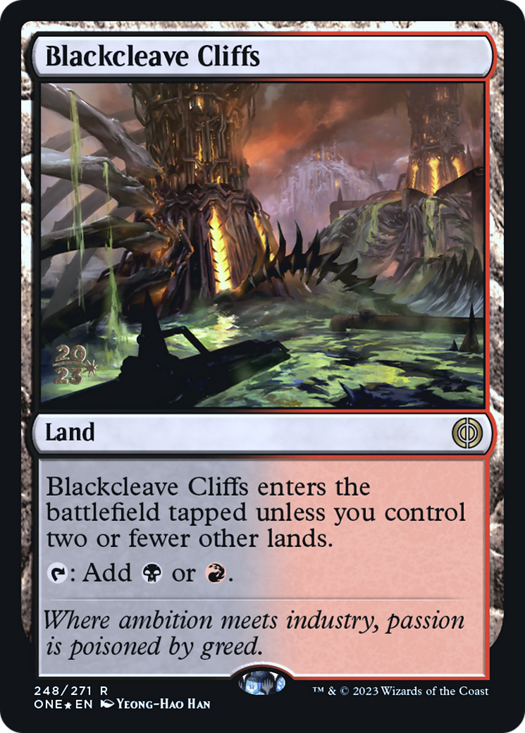 Blackcleave Cliffs (PRE-248) - Phyrexia: All Will Be One Promos (Prerelease) Foil