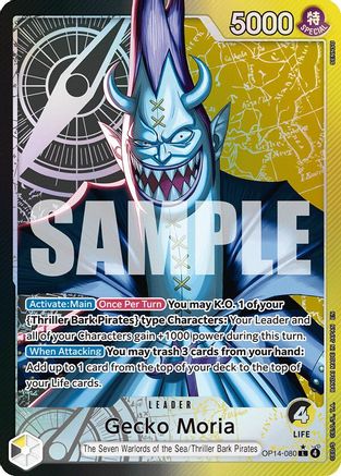 (OP14-080) Gecko Moria - OP14-080 (Alternate Art) - The Azure Sea's Seven - Foil
