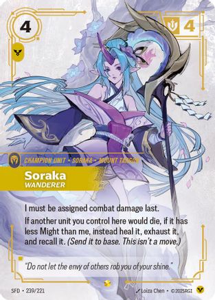 (239/221) Soraka - Wanderer (Overnumbered) - Spiritforged Foil