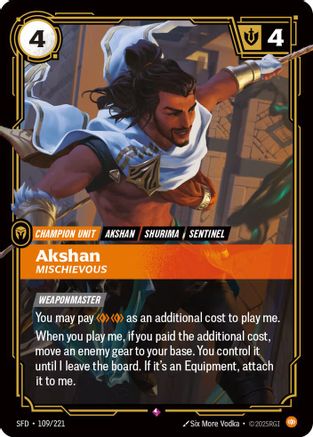 (109/221) Akshan - Mischievous - Spiritforged Foil