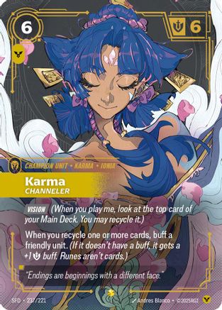 (237/221) Karma - Channeler (Overnumbered) - Spiritforged Foil