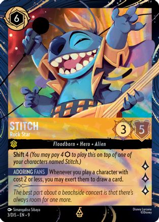 (003) Stitch - Rock Star - Disney Lorcana Promo Cards Holofoil
