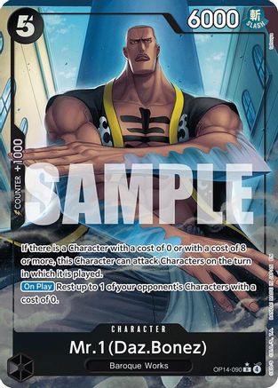(OP14-090) Mr.1 (Daz.Bonez) (Alternate Art) - The Azure Sea's Seven - Foil