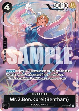 (OP14-091) Mr.2.Bon.Kurei (Bentham) (Alternate Art) - The Azure Sea's Seven Foil