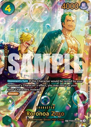 (PRB02-006) Roronoa Zoro - PRB02-006 (SP) - The Azure Sea's Seven - Foil