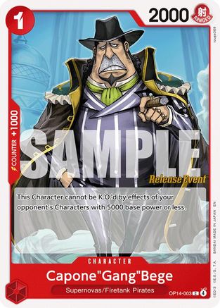 (OP14-003) Capone"Gang"Bege - The Azure Sea's Seven Release Event Cards - Normal