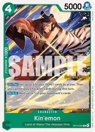 (OP14-024) Kin'emon - The Azure Sea's Seven Release Event Cards - Normal