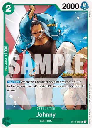 (OP14-028) Johnny - The Azure Sea's Seven Release Event Cards - Normal