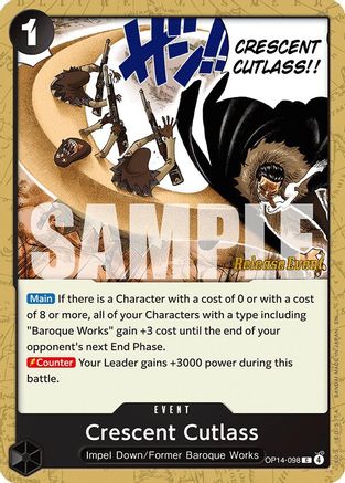 (OP14-098) Crescent Cutlass - The Azure Sea's Seven Release Event Cards - Normal