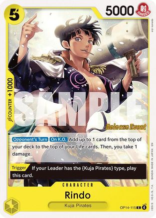 (OP14-115) Rindo - The Azure Sea's Seven Release Event Cards - Normal