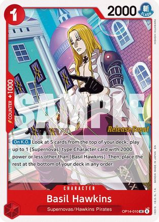 (OP14-010) Basil Hawkins - The Azure Sea's Seven Release Event Cards - Normal