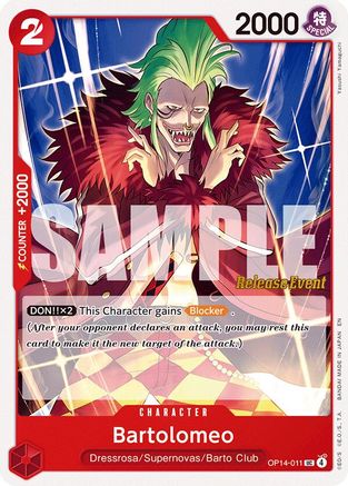 (OP14-011) Bartolomeo - The Azure Sea's Seven Release Event Cards - Normal